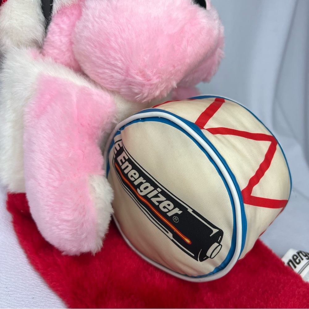 1993 Eveready Energizer Bunny Plush Christmas Stocking Red White Pink - Picture 6 of 10